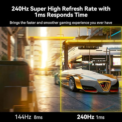 SANSUI 32 Inch Curved 240Hz Gaming Monitor High Refresh Rate, FHD 1080P Gaming PC Monitor HDMI DP1.4, Curved 1500R, 1Ms MPRT, HDR,Metal Stand,VESA Compatible(DP Cable Incl.)