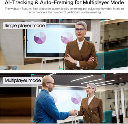 Angetube AI Webcam for PC - 1080p/2K@60FPS HD Web Camera with Remote Control, 8X Digital Zoom Webcam, Privacy Cover, TOF Auto Focus, HDR, USB 3.0 Web Cam Work with Zoom, Skype,Teams, Windows,Mac