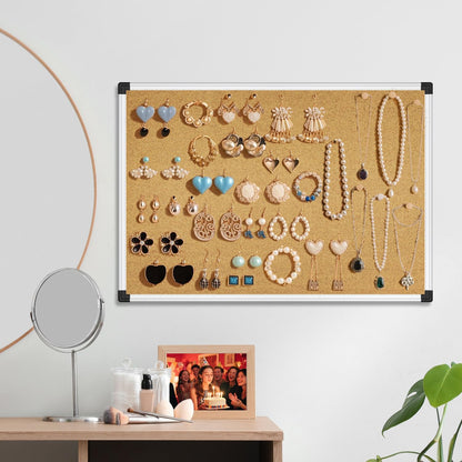 XBoard 24 x 18 Inch Wall-Mounted Office Cork Board, Notice Bulletin Board with Aluminum Frame