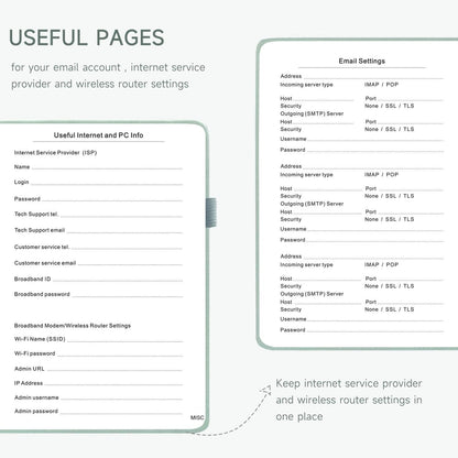 Password Book with Alphabetical Tabs – Hardcover Internet Address & Password Organizer – Password Keeper Notebook for Computer & Website – 5.2 x 7.6" Log-in Password Journal w/ Thick Paper (Mint Green)