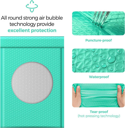 Fuxury Bubble Mailers 10.5x16 Inch 25 Pack Self Seal Padded Envelopes Large Shipping Envelopes Waterproof Padded Mailers Bubble Bags for Mailing, Packaging, Small Business, Teal #5