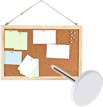 100Pcs Flat Head Upholstery Tacks Home Furniture Decor Tacks Upholstery Nails Flat Push Pins Flats Thumb Tacks White (11mmx17mm)