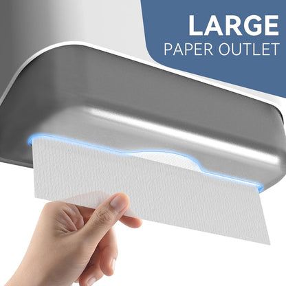 Paper Towel Dispenser Wall Mount Adhesive Multifold Trifold c-Fold Folded Commercial Paper Hand Towel Dispenser for Bathroom 10.8" L x 3.5" W x 8" H (White)