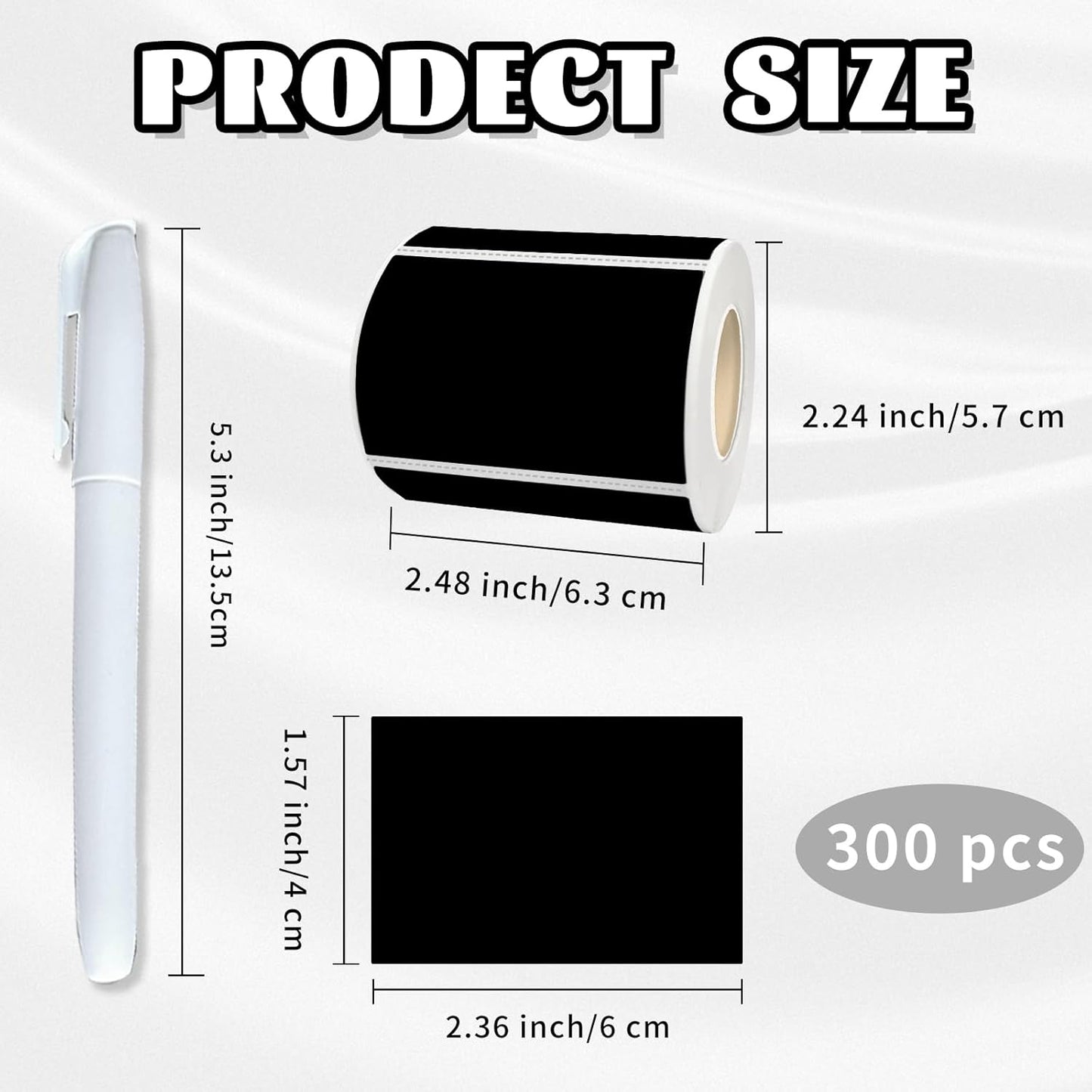 Starboling Chalkboard Labels,300 Pcs 2.4x1.6inch Square Label Chalk Stickers with White Chalk Marker,Reusable Waterproof Blackboard Stickers,for Jars,Bottles,Storage Bins