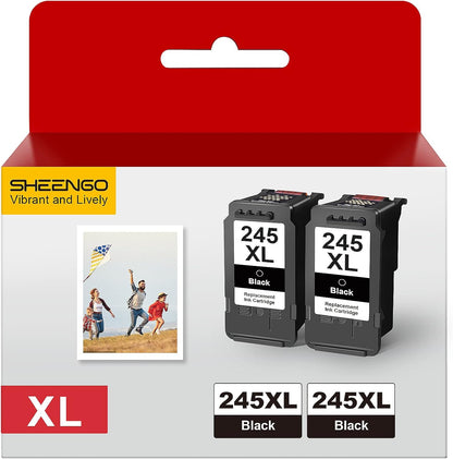 245XL Ink Cartridge Replacement for Canon 245XL Black Ink PG-245XL 245 XL PG-243 243XL for Pixma TR4520 TR4527 MX492 MX490 MG2522 MG2525 MG2920 TS202 TS302 TS3320 TS3322 MG2420 IP2820 (2 Black)