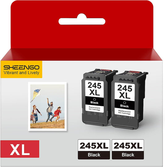 245XL Ink Cartridge Replacement for Canon 245XL Black Ink PG-245XL 245 XL PG-243 243XL for Pixma TR4520 TR4527 MX492 MX490 MG2522 MG2525 MG2920 TS202 TS302 TS3320 TS3322 MG2420 IP2820 (2 Black)