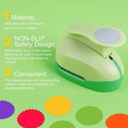 UCEC 2 inch Scallop Circle Punch, Circle Ware Punch, Craft Lever Puncher, DIY Handmade Paper Punches for Paper Crafting Scrapbooking Cards Arts