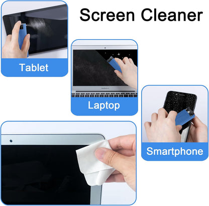 Screen Cleaner Touchscreen Mist Spray, walrfid Cleaning Kit for Electronic Smart Phone TV, Laptop, Tablet, PC, Computer LCD Flat Screens, Eyeglasses, Compatible with iPhone iPad MacBook Pro - DarkBlue