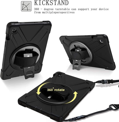 BRAECN for Samsung Galaxy Tab S5e Case 10.5 inch 2019, Heavy Duty Shockproof Case with 360 Rotating Kickstand/Hand Strap&Shoulder Strap for Galaxy Tab S5e 10.5‘’ Tablet SM-T720/SM-T725-Black