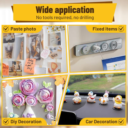 180 Pcs Removable Mounting Putty, Strong Double Sided Glue Adhesive Dots Clear Museum Sticky Tack for Action Figures Wall Hanging No Residue, 3/8"