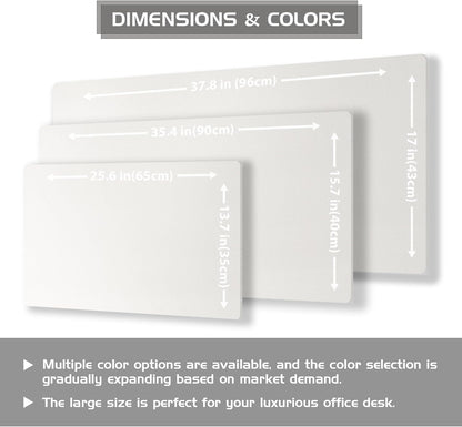 Aothia Dual-Sided Desk Mat - Leather & Cork Desk Protector, Large Mouse Pad & Writing Pad, Waterproof, Off-White (35.4" x 15.7")