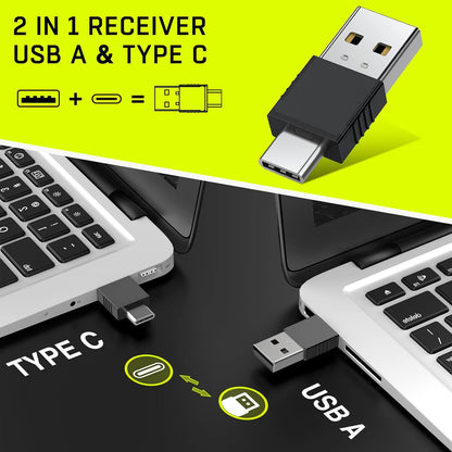 2 in 1 USB Type C Presentation Clicker with Red Light Pointer, Wireless Presenter for PowerPoint Presentation PPT Clicker, 2.4GHz Presenter Remote Slide Advancer for MacBook/Computer/Laptop