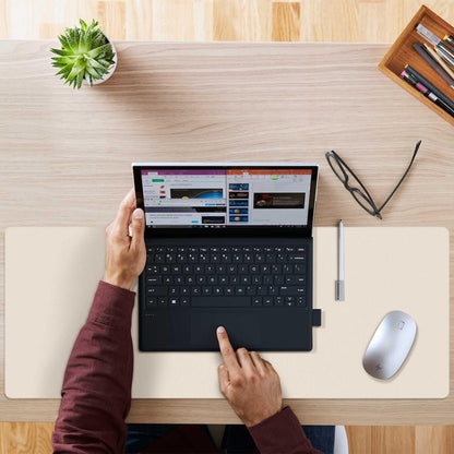 Aothia Double-Sided PU Leather Desk Pad - Non-Slip Large Mouse Pad & Desk Mat for Office, Home - Waterproof, Easy to Clean, Durable Dual-Sided Surface (31.5" x 15.7", Milk White)