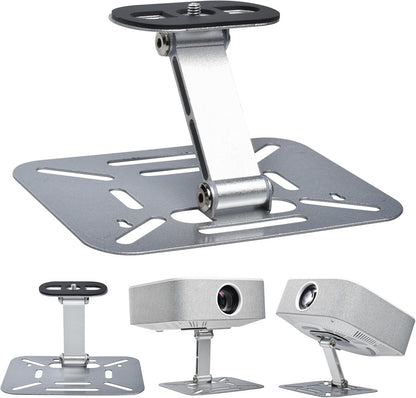 Projector Stand Table, Desktop Foldable Stand, Projector Ceiling Mount, Easy Setup with 180-Degree Adjustment, Compatible with More Projectors for Home,Outdoor,Office (Silver)