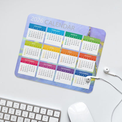 2026 Mouse Pad Calendar,Computer Mouse Pads Calendars Non-Slip Rubber Desk Mat Mousepad Gaming Office Keyboard Mat (9.45x7.87 in)