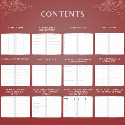 Legend Planner PRO Hourly Schedule - Weekly & Daily Organizer with Time Slots. Appointment Book Journal for Work & Personal, A4 (Wine Red)