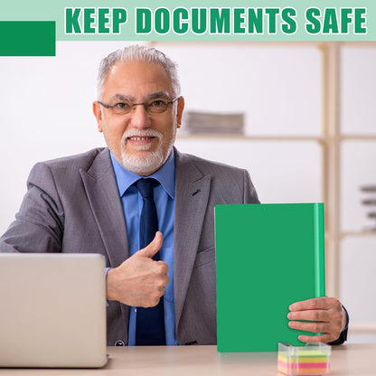 Teling 100 Pcs Plastic Report Covers with 3 Prong Fasteners 11.42 x 9.45 Inch Clear Front Report Covers Bulk Presentation Folders for School Document(Green)