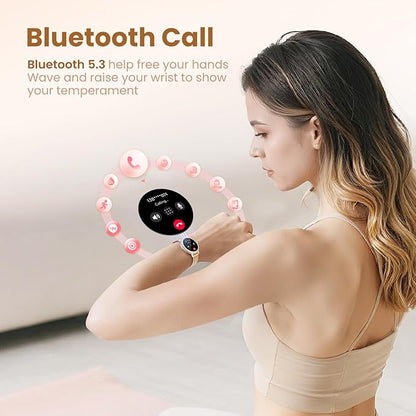 KEEPONFIT Smart Watches with Bluetooth Calls(Answer&Make) for Android/iPhone, 1.27’’ Touch Screen with IP68 Waterproof Activity for Women/Men, Pedometer with 100+ Sports Model/Heart Rate/SpO2 Monitor