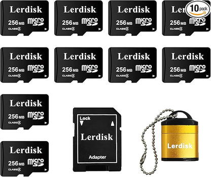 Factory Wholesale Micro SD Card 256MB (0.25GB) Pack of 10 in Bulk Low Capacity for MP3/Old Phones/Small Files Only -Not for Cameras/Dashcams/GB Devices