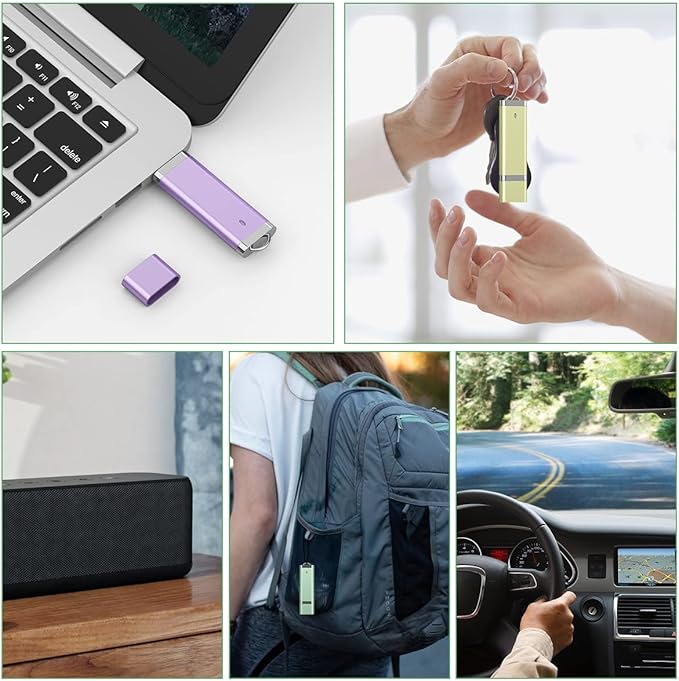 Aiibe 5 Pack 16GB 16G USB 2.0 Flash Drive Bright Thumb Drives Data Storage Memory Stick Portable Pen Jump Drives (16GB, 5 Mixed Colors: Blue Green Yellow Pink Purple)