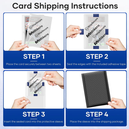 360 Pack Trading Card Shipping Protectors, 4'' x 6'' Plastic Card Protector with Protective Sleeves and Tape Rolls Fit for PSA Graded Cards