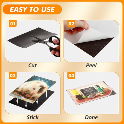 Adhesive Magnetic Sheets 5 x 7 Inch, 50 Packs Magnetic Sheets with Adhesive Backing - 0.5mm Thickness Flexible Magnet Sheets for Dies Storage, Craft Projects, Photos, School, Office