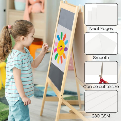 50 Pcs White Poster Board Paper 11.7 x 16.5, ROOKEA White Vision Boards Bulk Smart Posterboard Blank Graphic Display Card Paper for Drawing Artwork School Arts Crafts Classroom Projects Scrapbooking