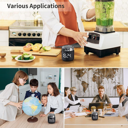 Digital Kitchen Timer,Countdown Countup Timer with Large LED Display Volume Adjustment,Timer for Cooking, Classroom Time for Kids and Teachers. (Silver)