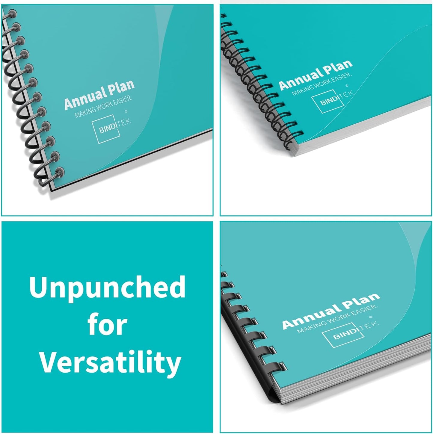 Binditek 200 Pack 5 Mil Clear Binding Covers 8.5 x 11 Inches, Letter Size, Square Corners, Un-Punched, Office Supplies, for Students and Coworkers