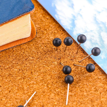 Yalis Push Pins Map Tacks 1/8-Inch Assorted Color Beads Head Map Marking Push Pins,500-count (Black)