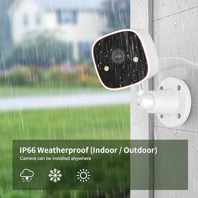 Jennov 2K Security Camera, WiFi Indoor Camera for Home Security, Plug in Powered Pet Cam, Dual-Band (5GHz/2.4GHz), Color Night Vision, 2-Way Audio, Human Motion Detection, IP66 Waterproof Outdoor