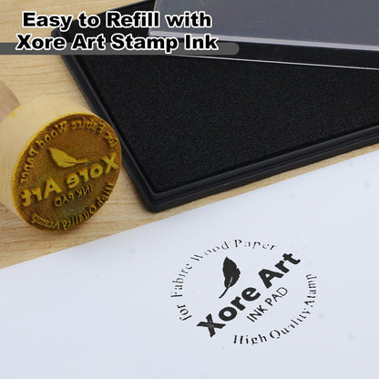 5"x4'' Large Ink Pad Washable Stamp Ink Pad for Baby Footprint Handprint with 30ml Premium Refill Ink (Black)