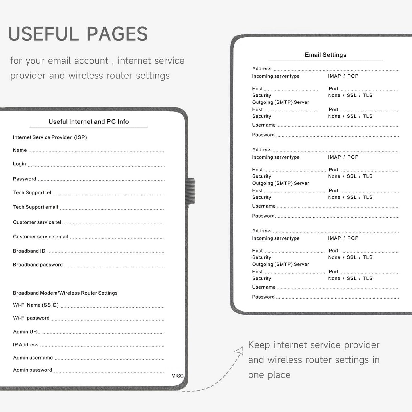 Password Book with Alphabetical Tabs – Hardcover Internet Address & Password Organizer – Password Keeper Notebook for Computer & Website – 5.2 x 7.6" Log-in Password Journal w/Thick Paper (Grey)