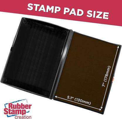 Large Premium Brown Ink Stamp Pad - 5" by 7" - Quality Felt Pad