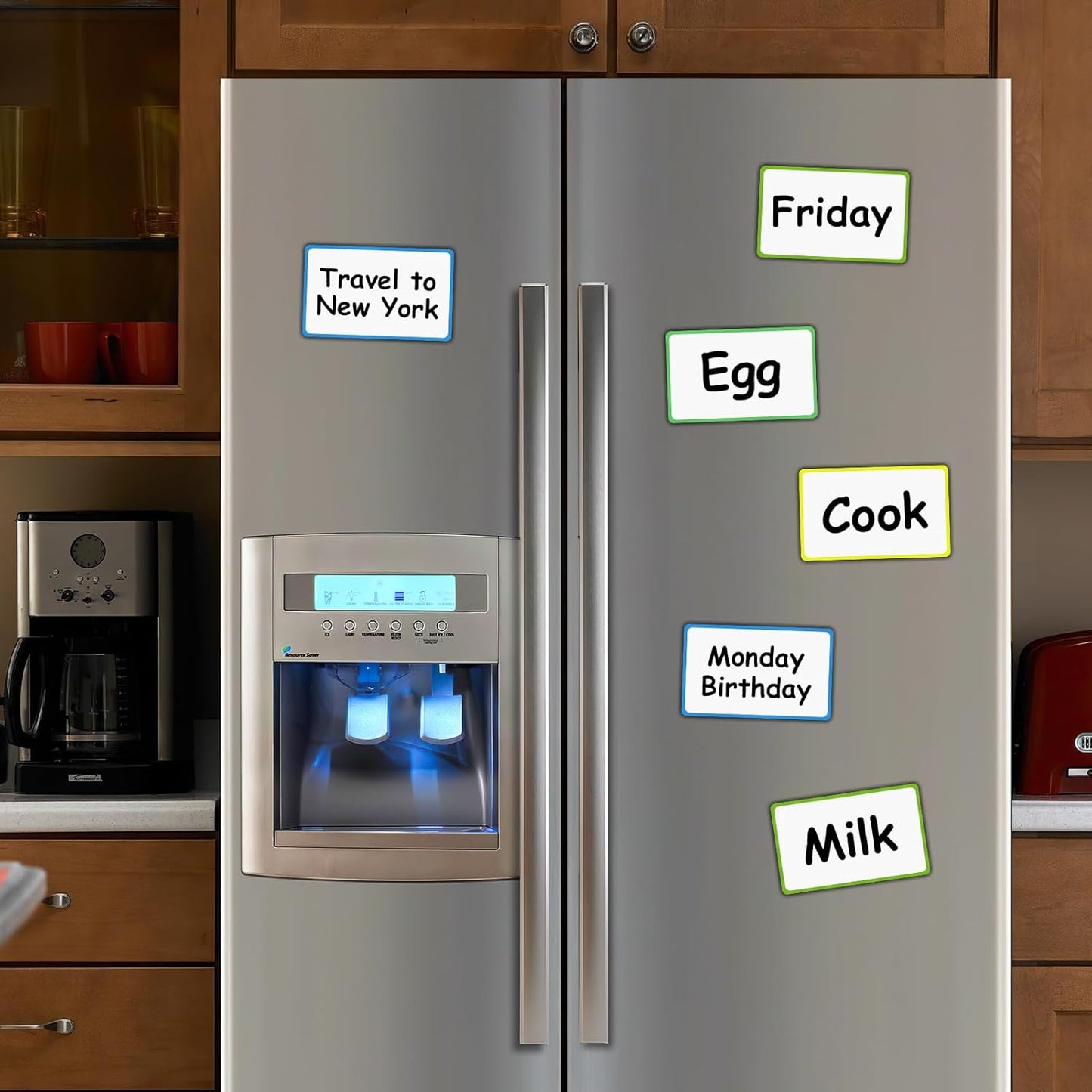 36 Pack Magnetic Dry Erase Labels 3x5 Inch - Reusable Whiteboard Name Tags & Mini Dry Erase Board for Fridge, Classroom, Office - Write & Wipe Stickers for Notes, Lists, Organizing