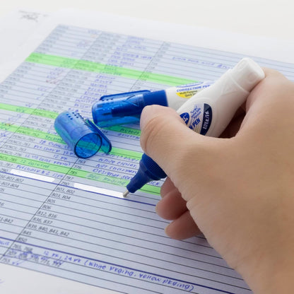 BAZIC Correction Pen (0.17oz/5 ml), Precise Metal Tip Applicator, Mini Fine Point Corrections Fluid, Squeeze White Out Wipe Out Liquid (2/Pack), 24-Packs