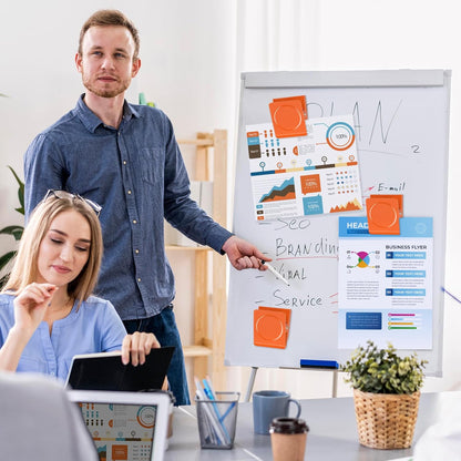 FINDMAG Extra Strong Magnetic Clips, 2.2inch Magnetic Binder Clips Heavy Duty, Large Clips with Magnet for Refrigerator, Office, Hanging Photos, Classroom (4Pack, Orange)