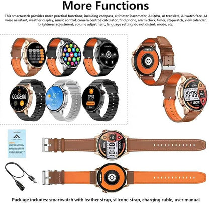 Smart Watch for Men Built-in GPS with Map(Answer/Make Call/Text), 1.46" AI Smartwatch for Android Phones/iPhone, 100+ Sport Mode Fitness Tracker with Health/Sleep Monitor, Compass/Barometer(2 Straps)