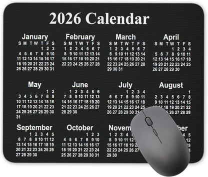 Calendar Mouse pad, 2026 Horizontal Calendar Natural Rubber Mouse Pad, Quality Creative Gaming Rectangle Mouse Personalized Desk Mouse Pad 9.5 inch x 7.9 inch