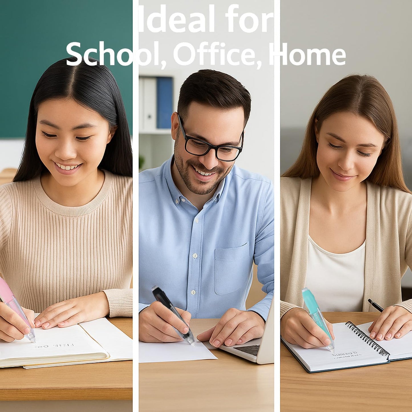 10 PCS Correction Tape Pens White-Out Applicator with Protective Cover, Smooth Ink Tape, Aesthetic Pen Design for School & Office Supplies (Retractable & Refillable)