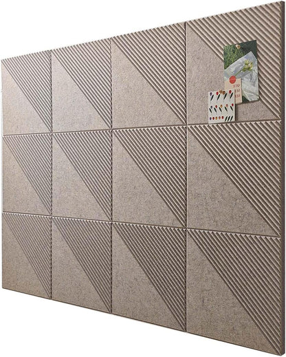 Large Cork Board for Walls 48"x 36", 12 Pack Felt Wall Tiles with Safe Removable Adhesive Tabs, Cork Board for Office,Pinboard Bulletin Board (Deep Camel, 48" x 36" 12 Pack)