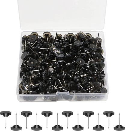 Push Pins for Cork Board,Black Flat Push Pins for Wall Hangings,60 Count Thumb Tacks Plastic Head with Steel Point for Bulletin Board in Reusable Box