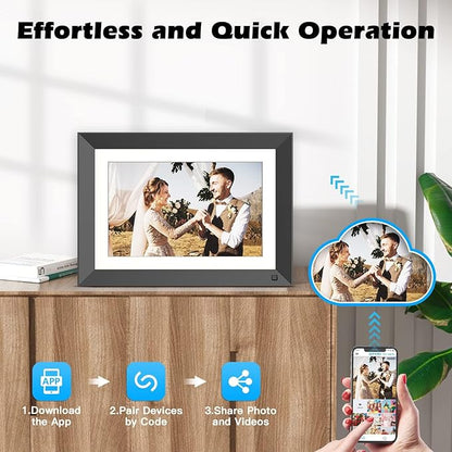 11" 2K Digital-Picture-Frame WiFi Photo Frame - IPS 2176 * 1600 Smart Frame with 32GB Storage Touch Screen, Easy to Share Photo Video Via App Email, Free Cloud Storage, Gifts for Mom Dad Grandparents