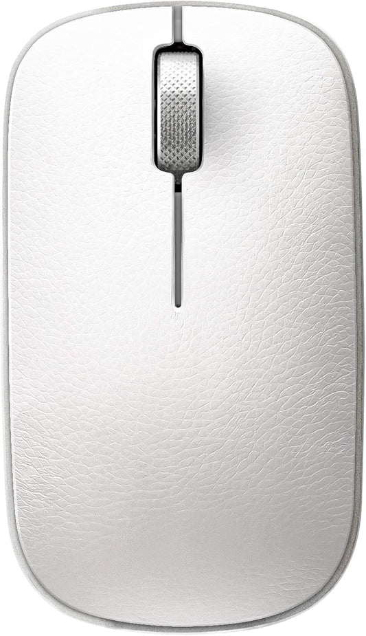 Azio Retro Classic Bluetooth Mouse (Maple) - Wireless, Genuine Leather Topped with Pixart Precision Tracker