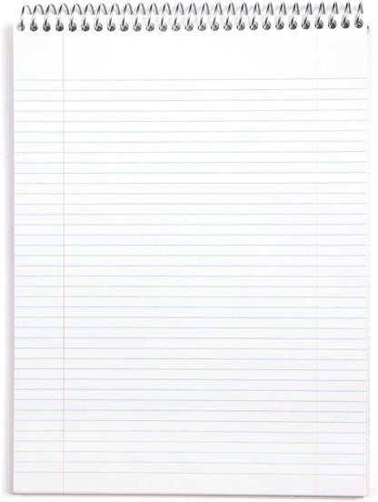 Mintra Office TOP BOUND Durable Spiral Notebooks (White, College Ruled 3pk)