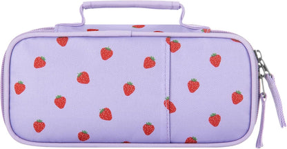 Choco Mocha Strawberry Pencil Case for Girls, Soft Pencil Case Kids Pencils Pouch for Kindergarten Girls, Purple