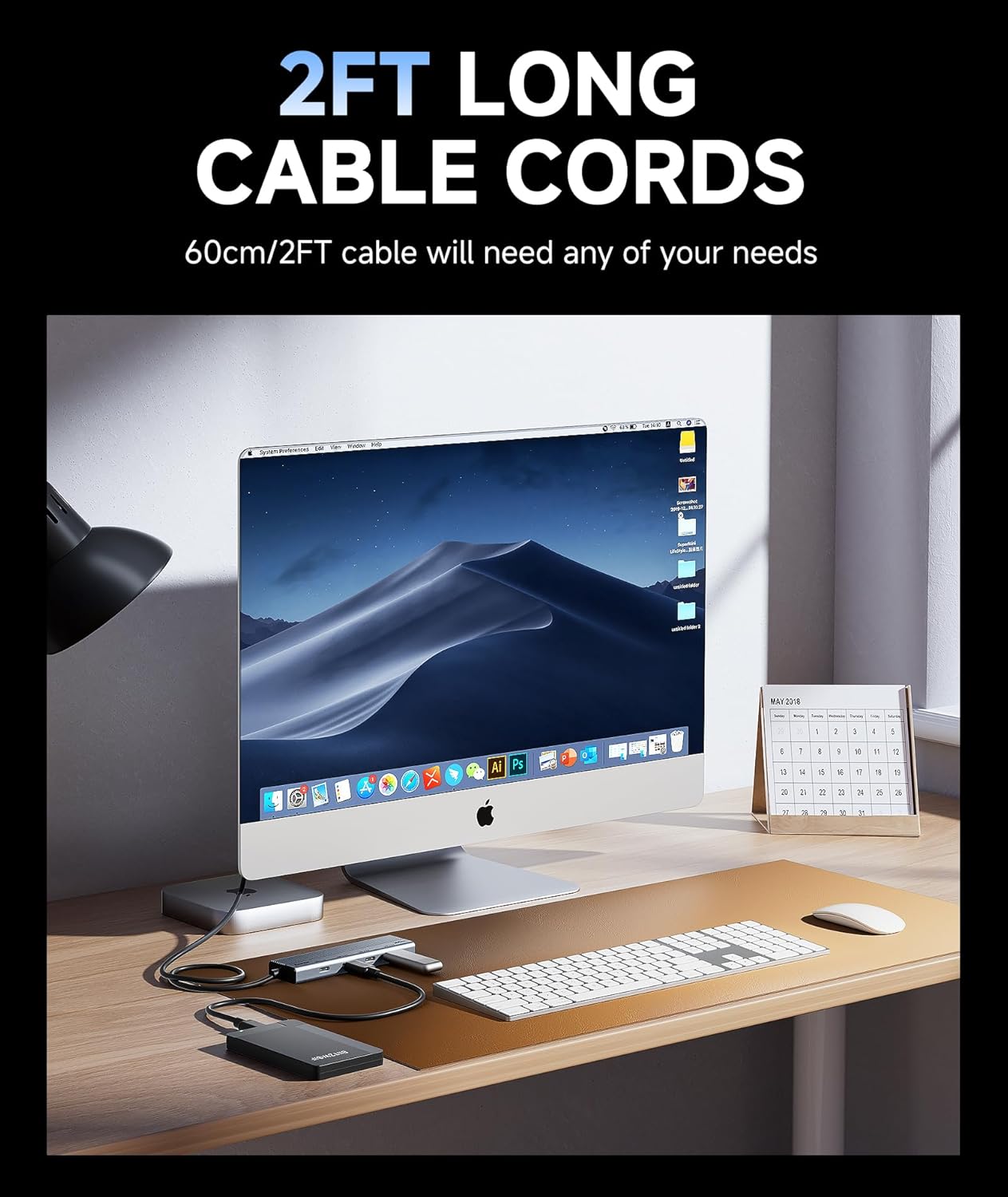 Aceele USB C Hub 10Gbps, USB 3.2 Gen 2 Hub with 4 USB-C 3.2 Ports, 100W Power Delivery, 2FT Cable High Speed USBC Multiport Splitter for MacBook Pro/Air, iMac, iPad Pro(Not Support Extend Monitor)