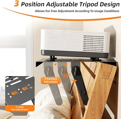 No Drilling Metal Projector Mount, Adjustable Angle Projector Mount Shelf for Sofa and Bedside, Foldable for Storage,Perforated Design for Heat Dissipation,Projector Wall Mount for Living Room