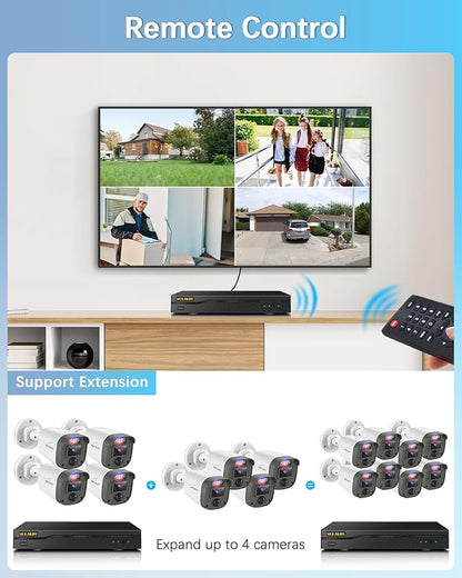 【90ft Super Night Vision】 3K Outdoor Wired Security Camera System, Home Video Surveillance Systems, CCTV Cameras with DVR Recorder
