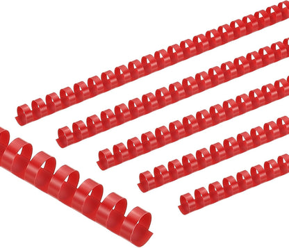 PATIKIL 16mm (5/8") Plastic Binding Combs, 50 Pcs 21 Rings Comb Binding Spines 120 Sheet Capacity Letter Size for Binding Paper Sheets Notebook Calendar Picture Album, Red